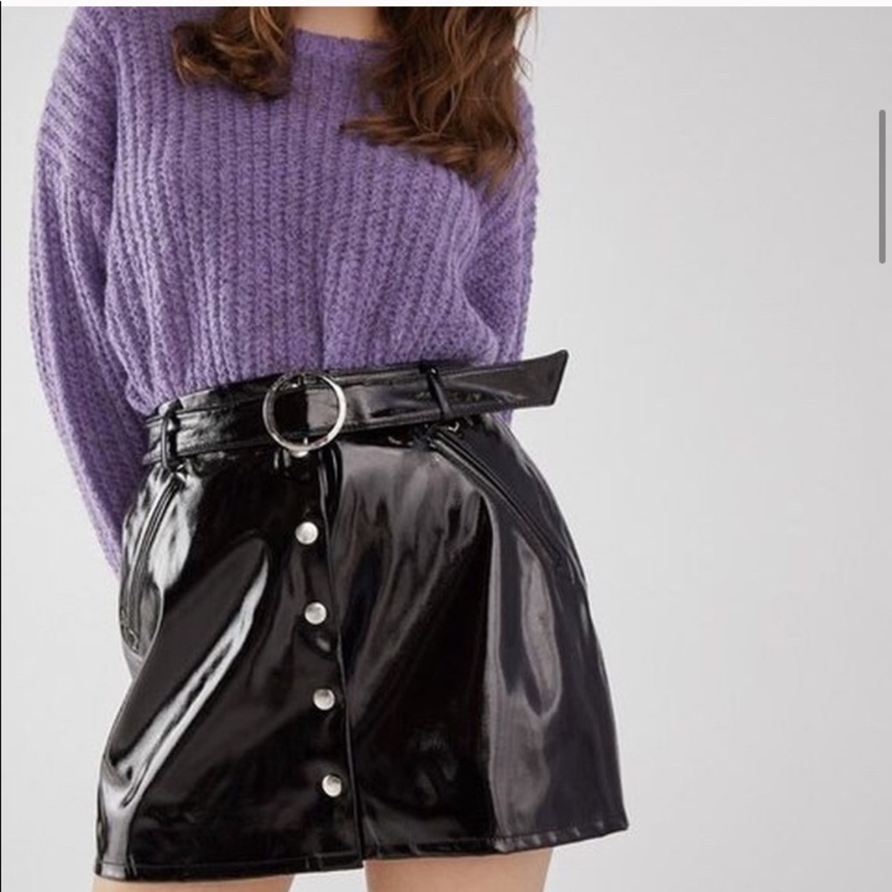 Bershka leather mini skirt